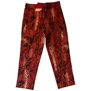 Snake Print Pants MIKAI NEW YORK  ~ Rust/Red ~ Size 2